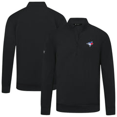 Toronto Blue Jays Levelwear Upright Insignia Tri-Blend Quarter-Zip Pullover - Black - MLB Discount