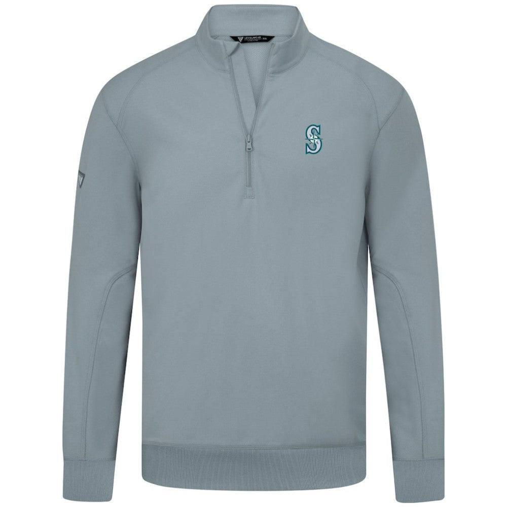 Seattle Mariners Levelwear Upright Insignia Tri-Blend Quarter-Zip Pullover - Gray - MLB Online