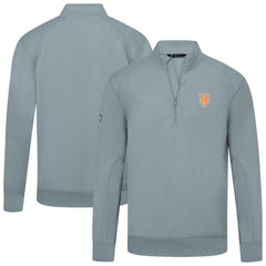 New York Mets Levelwear Upright Insignia Tri-Blend Quarter-Zip Pullover - Gray - MLB on Sale