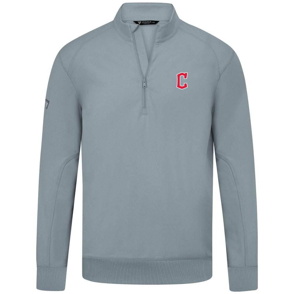 Cleveland Guardians Levelwear Upright Insignia Tri-Blend Quarter-Zip Pullover - Gray - MLB Online