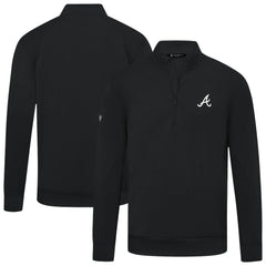 Atlanta Braves Levelwear Upright Insignia Tri-Blend Quarter-Zip Pullover - Black - MLB Discount