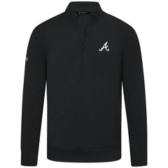 Atlanta Braves Levelwear Upright Insignia Tri-Blend Quarter-Zip Pullover - Black - MLB Discount