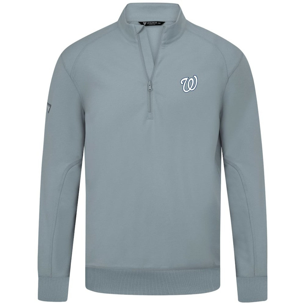 Washington Nationals Levelwear Upright Insignia Tri-Blend Quarter-Zip Pullover - Gray - MLB Online