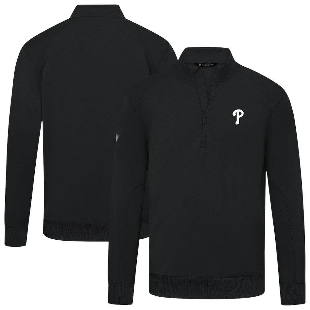 Philadelphia Phillies Levelwear Upright Insignia Tri-Blend Quarter-Zip Pullover - Black - MLB Sale