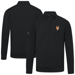 New York Mets Levelwear Upright Insignia Tri-Blend Quarter-Zip Pullover - Black - MLB Online