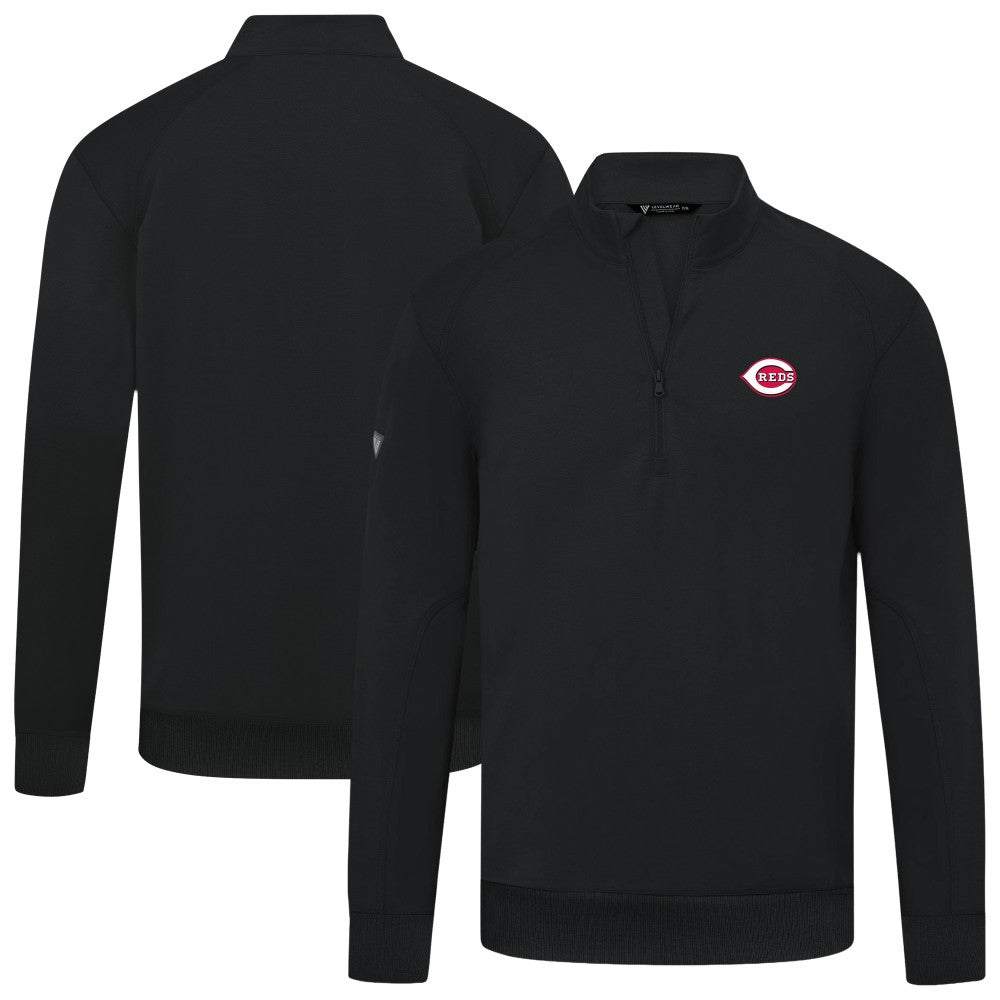 Cincinnati Reds Levelwear Upright Insignia Tri-Blend Quarter-Zip Pullover - Black - MLB Sale