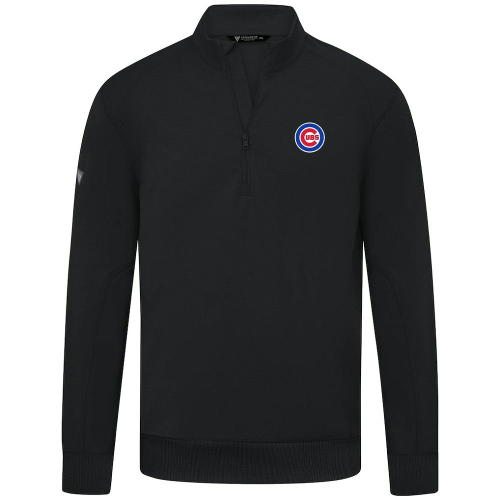 Chicago Cubs Levelwear Upright Insignia Tri-Blend Quarter-Zip Pullover - Black - MLB Online