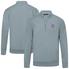 Chicago Cubs Levelwear Upright Insignia Tri-Blend Quarter-Zip Pullover - Gray - MLB Lifestyle