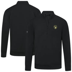 Milwaukee Brewers Levelwear Upright Insignia Tri-Blend Quarter-Zip Pullover - Black - MLB on Sale
