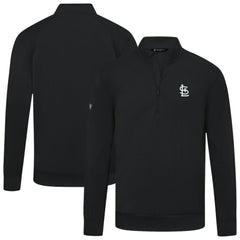 St. Louis Cardinals Levelwear Upright Insignia Tri-Blend Quarter-Zip Pullover - Black - MLB Discount