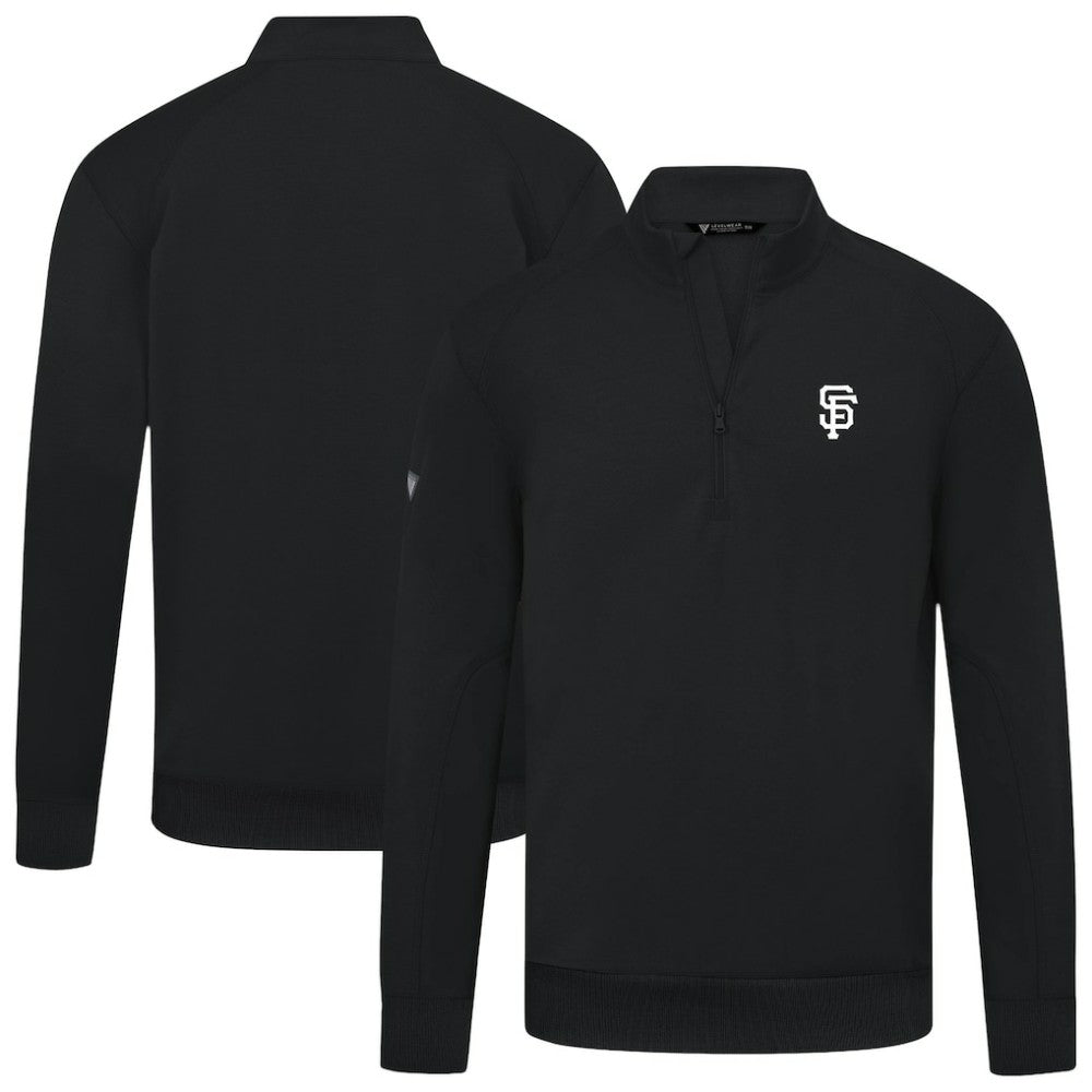 San Francisco Giants Levelwear Upright Insignia Tri-Blend Quarter-Zip Pullover - Black - MLB Lifestyle