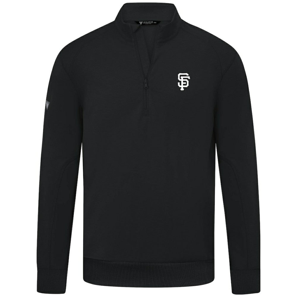 San Francisco Giants Levelwear Upright Insignia Tri-Blend Quarter-Zip Pullover - Black - MLB Lifestyle