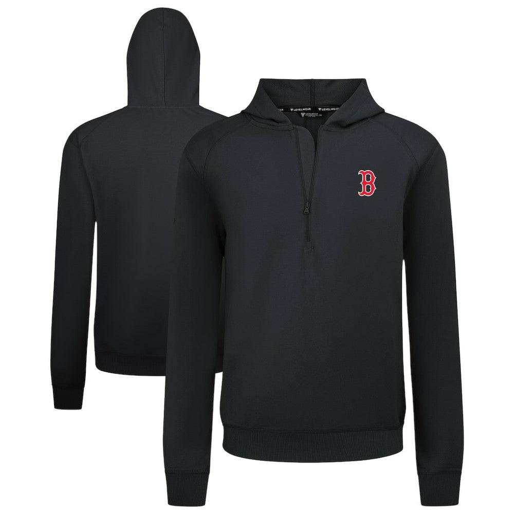 Boston Red Sox Levelwear Technic Insignia Quarter-Zip Hoodie - Black - MLB on Sale