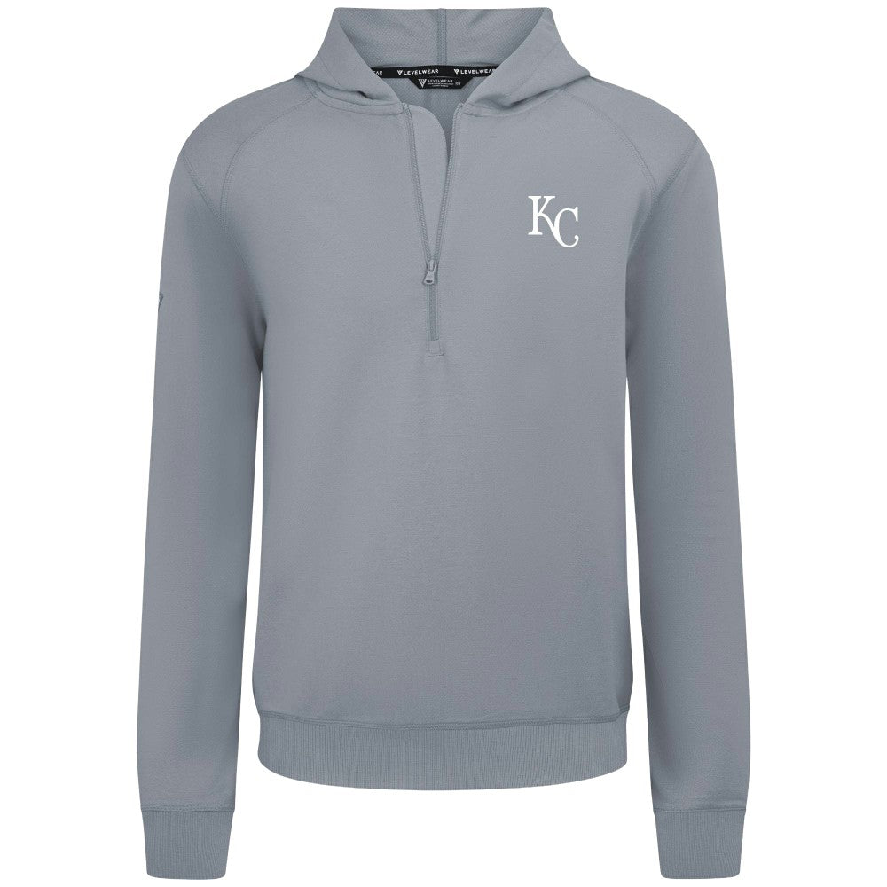 Kansas City Royals Levelwear Technic Insignia Quarter-Zip Hoodie - Gray - MLB Online