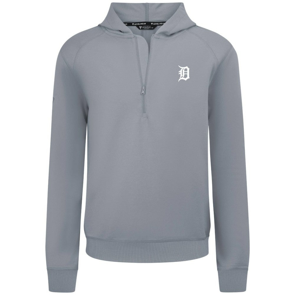 Detroit Tigers Levelwear Technic Insignia Quarter-Zip Hoodie - Gray - MLB on Sale