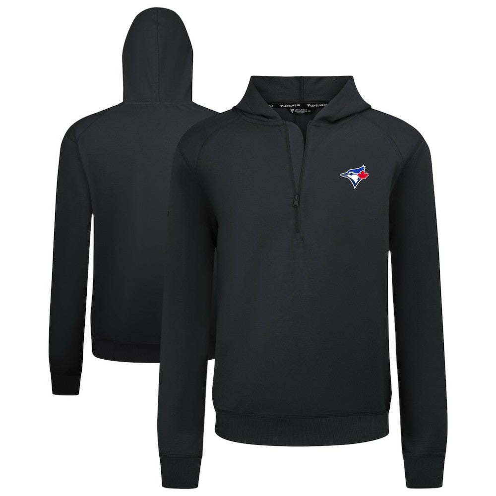 Toronto Blue Jays Levelwear Technic Insignia Quarter-Zip Hoodie - Black - MLB Sale