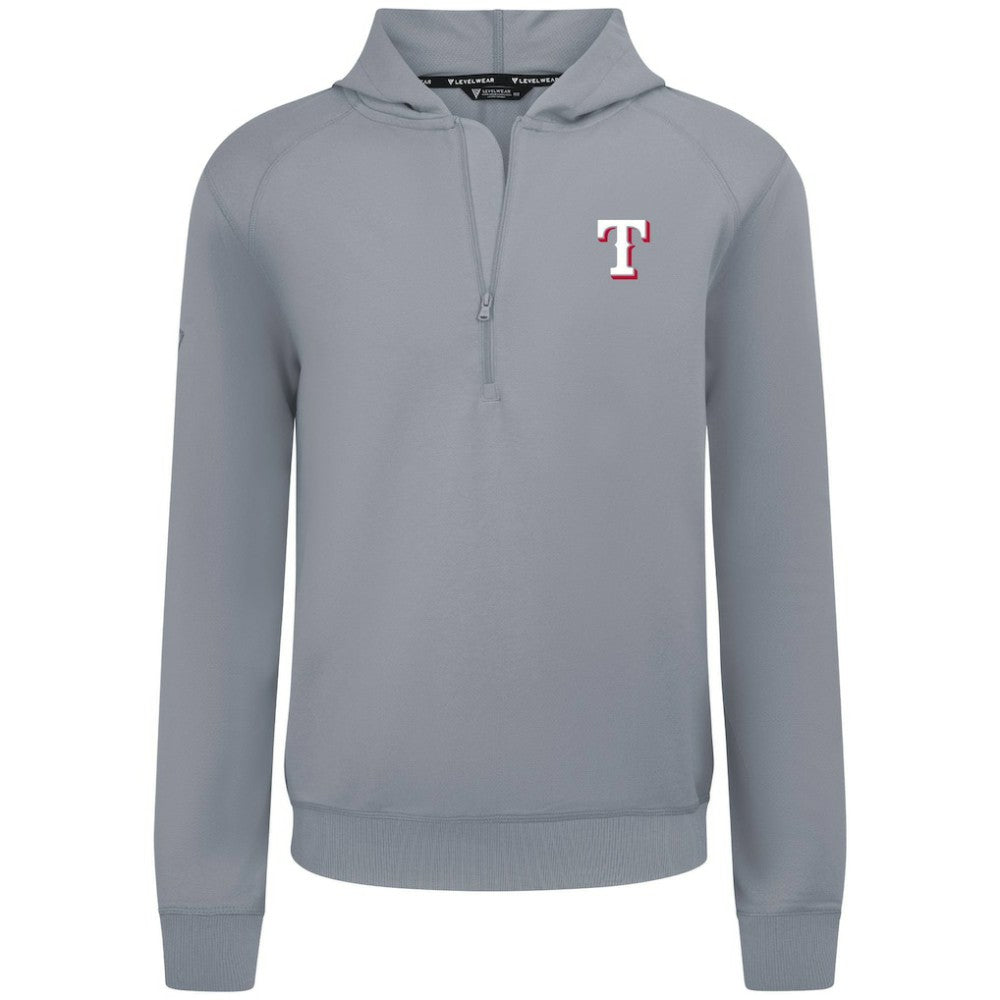 Texas Rangers Levelwear Technic Insignia Quarter-Zip Hoodie - Gray - MLB Lifestyle