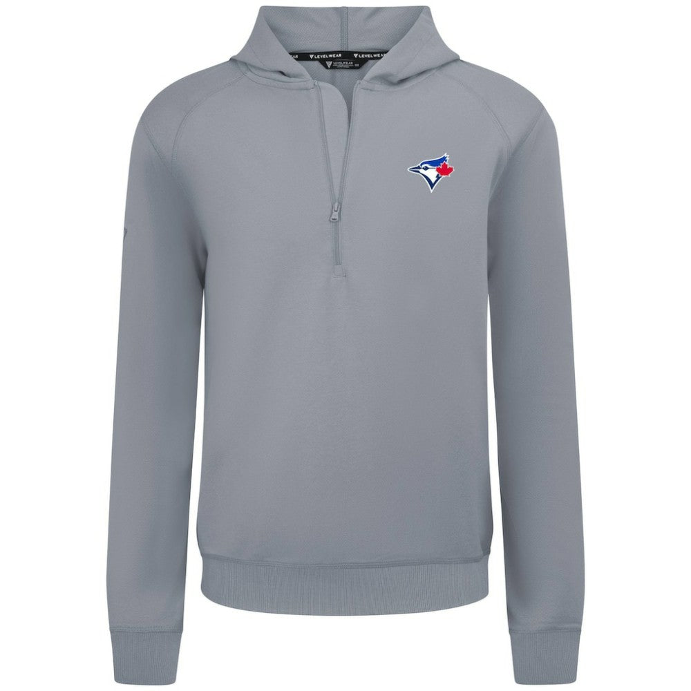 Toronto Blue Jays Levelwear Technic Insignia Quarter-Zip Hoodie - Gray - MLB Discount