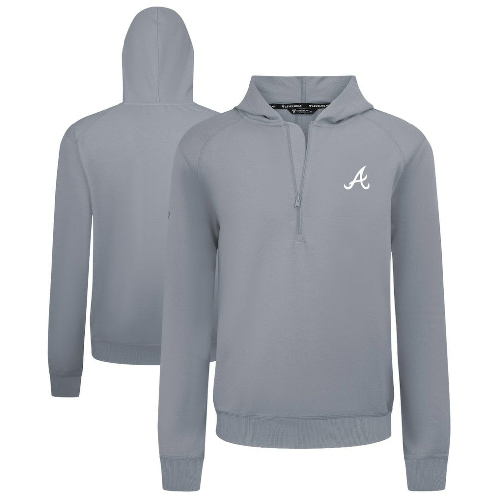 Atlanta Braves Levelwear Technic Insignia Quarter-Zip Hoodie - Gray - MLB on Sale