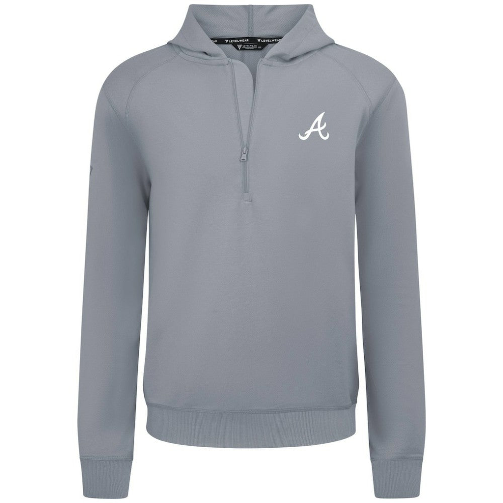 Atlanta Braves Levelwear Technic Insignia Quarter-Zip Hoodie - Gray - MLB on Sale
