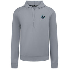 Miami Marlins Levelwear Technic Insignia Quarter-Zip Hoodie - Gray - MLB Discount