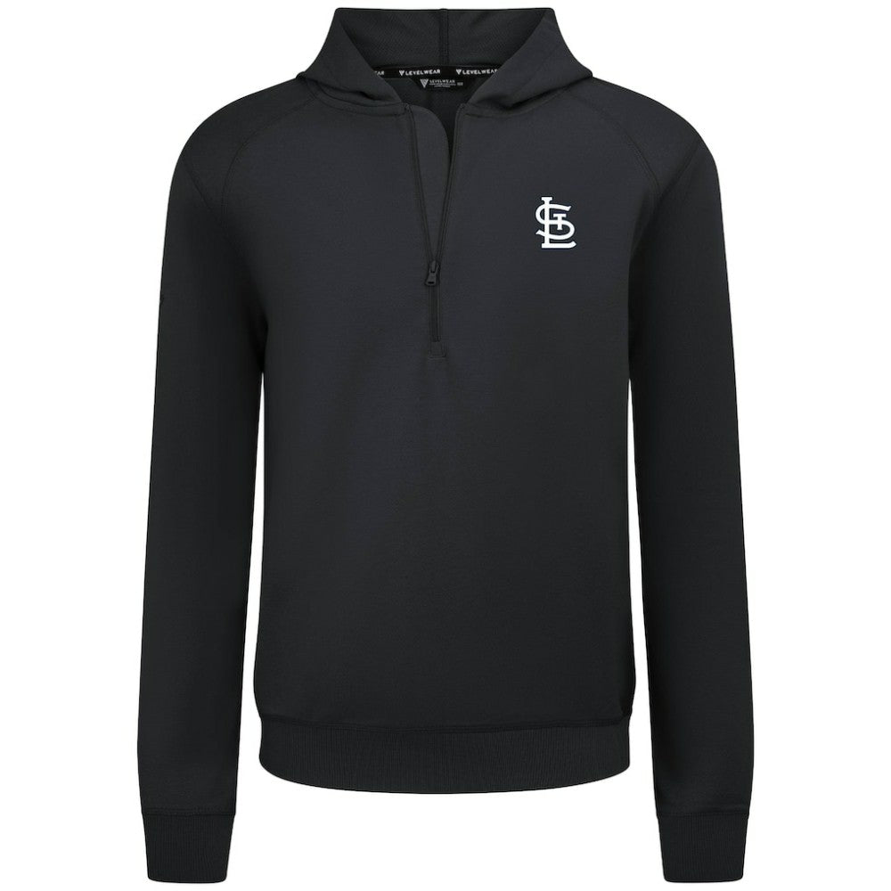 St. Louis Cardinals Levelwear Technic Insignia Quarter-Zip Hoodie - Black - MLB on Sale