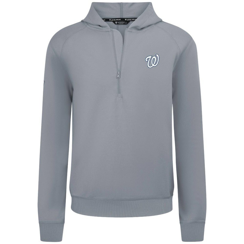 Washington Nationals Levelwear Technic Insignia Quarter-Zip Hoodie - Gray - MLB Sale
