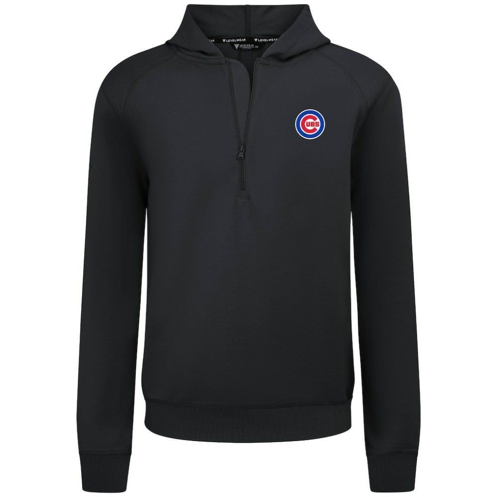 Chicago Cubs Levelwear Technic Insignia Quarter-Zip Hoodie - Black - MLB Lifestyle