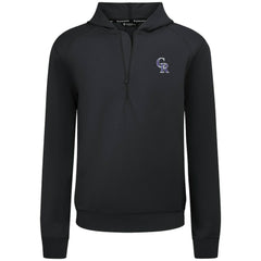 Colorado Rockies Levelwear Technic Insignia Quarter-Zip Hoodie - Black - MLB Lifestyle