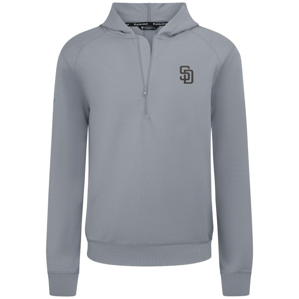 San Diego Padres Levelwear Technic Insignia Quarter-Zip Hoodie - Gray - MLB Sale