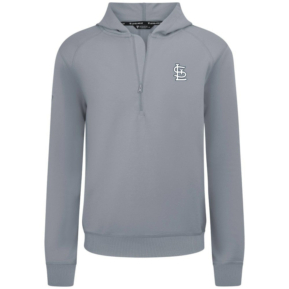 St. Louis Cardinals Levelwear Technic Insignia Quarter-Zip Hoodie - Gray - MLB Discount