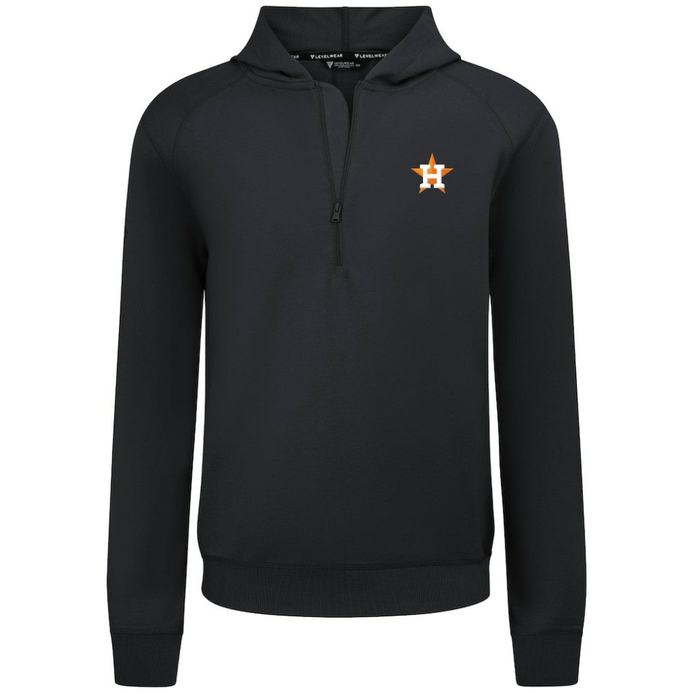 Houston Astros Levelwear Technic Insignia Quarter-Zip Hoodie - Black - MLB Lifestyle