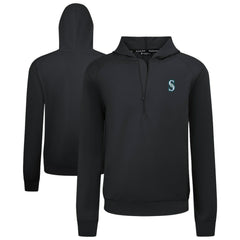 Seattle Mariners Levelwear Technic Insignia Quarter-Zip Hoodie - Black - MLB Discount