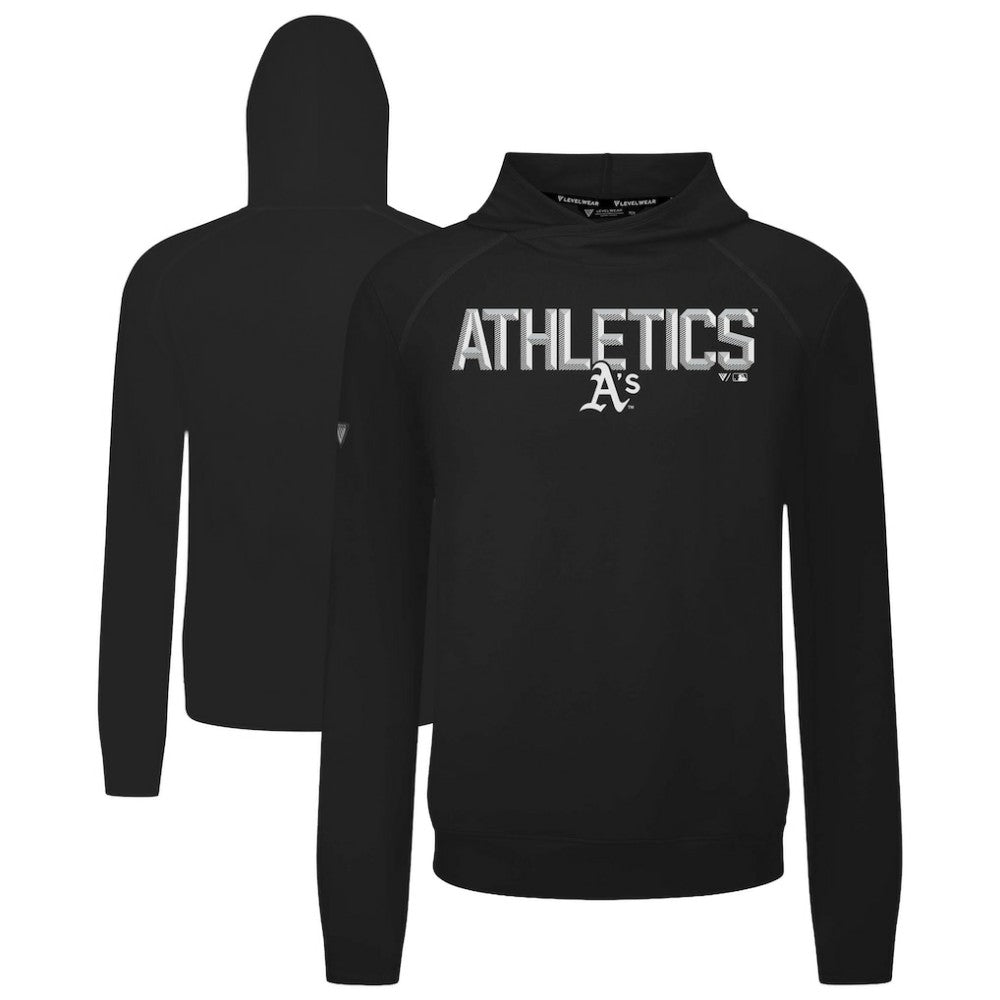 Athletics Levelwear Mandate Carve Tri-Blend Hoodie - Black - MLB Discount