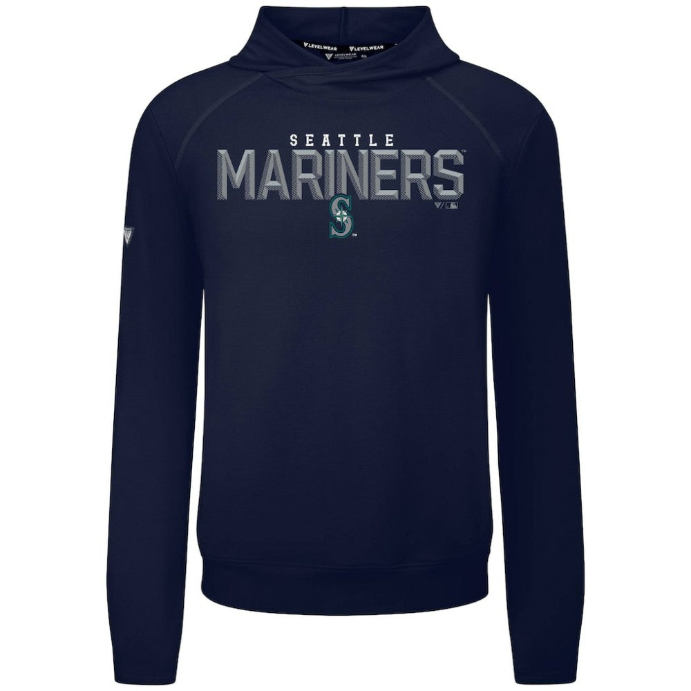 Seattle Mariners Levelwear Mandate Carve Tri-Blend Hoodie - Navy - MLB Sale