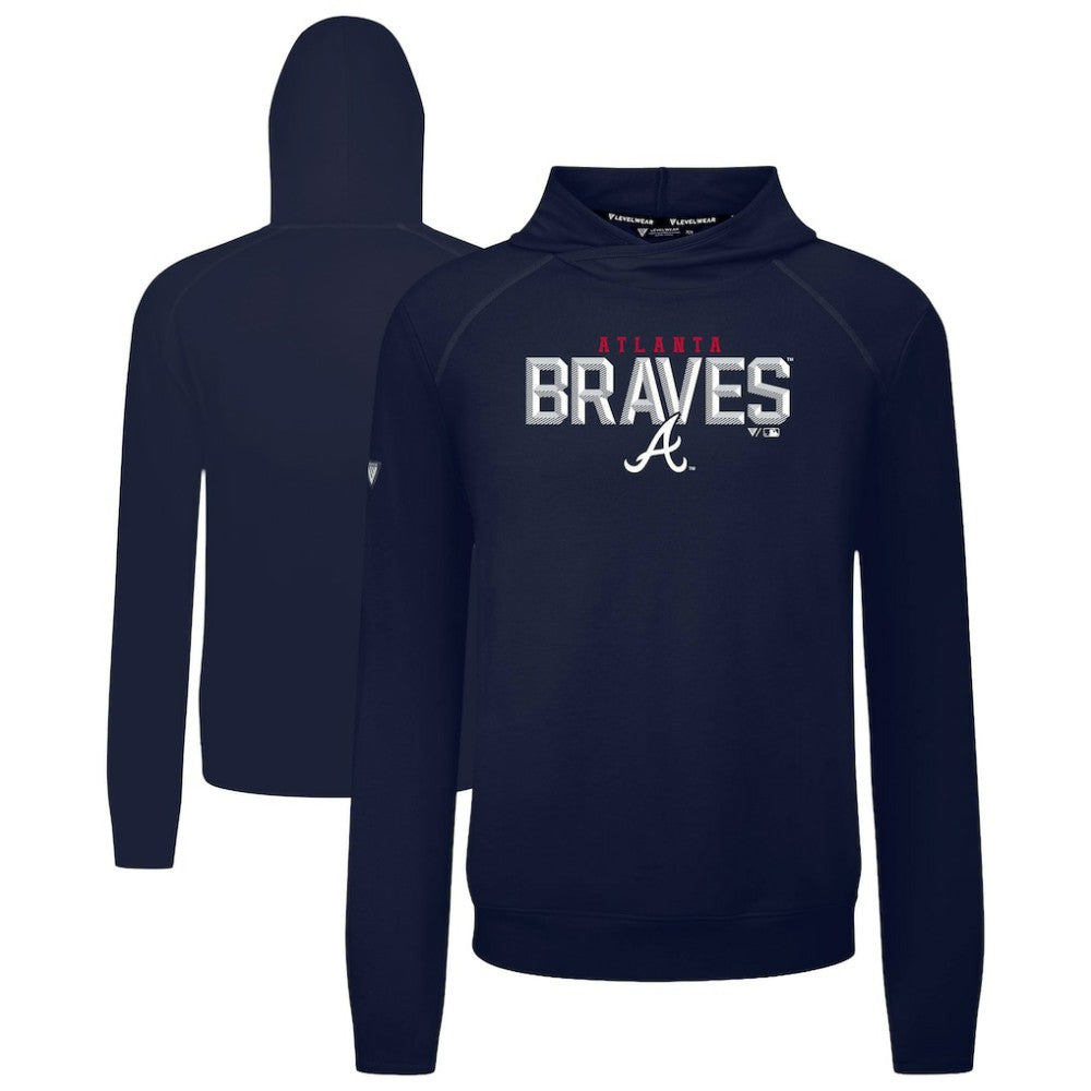 Atlanta Braves Levelwear Mandate Carve Tri-Blend Hoodie - Navy - MLB Discount