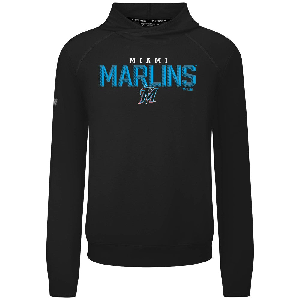 Miami Marlins Levelwear Mandate Carve Tri-Blend Hoodie - Black - MLB Online