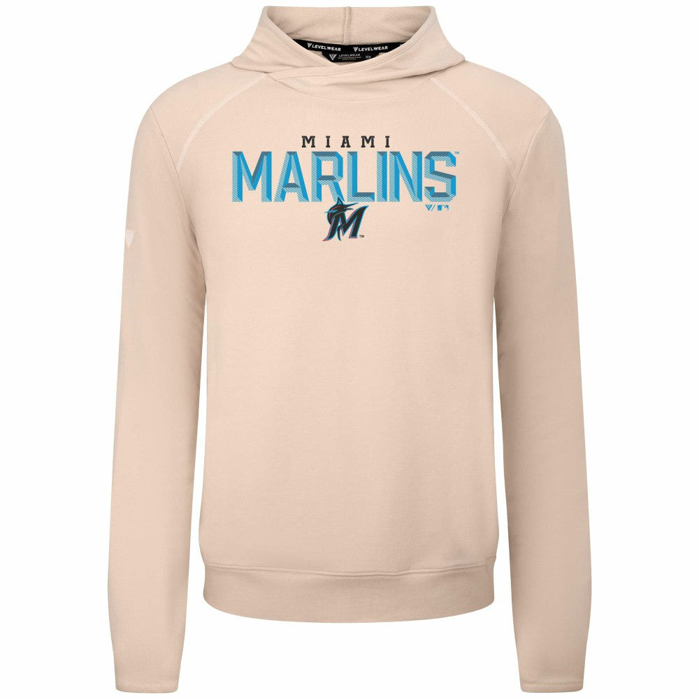 Miami Marlins Levelwear Mandate Carve Tri-Blend Hoodie - Khaki - MLB on Sale