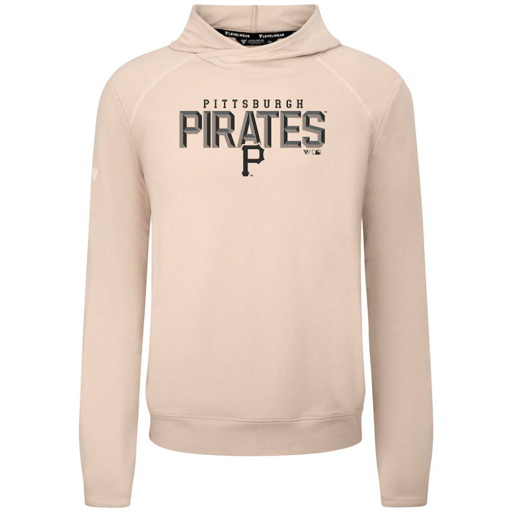 Pittsburgh Pirates Levelwear Mandate Carve Tri-Blend Hoodie - Khaki - MLB Discount