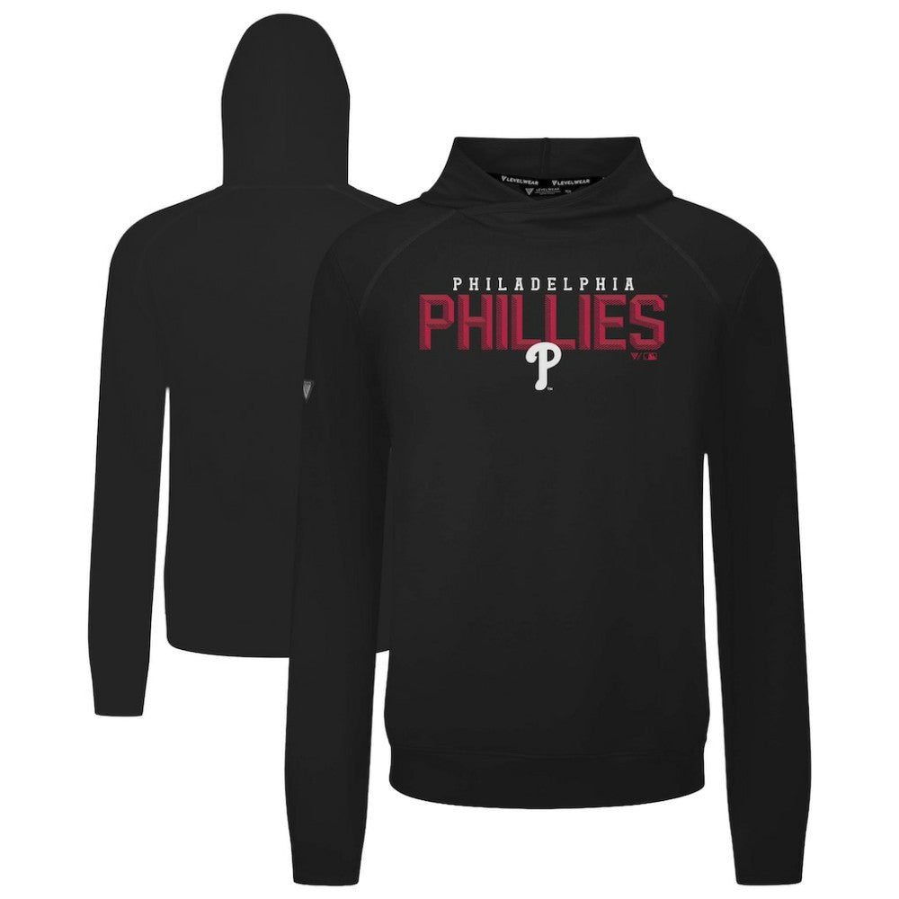 Philadelphia Phillies Levelwear Mandate Carve Tri-Blend Hoodie - Black - MLB on Sale