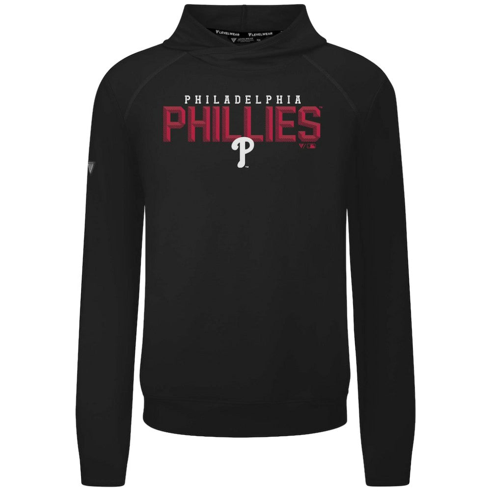 Philadelphia Phillies Levelwear Mandate Carve Tri-Blend Hoodie - Black - MLB on Sale