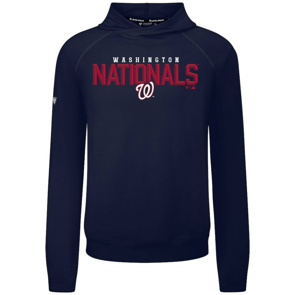 Washington Nationals Levelwear Mandate Carve Tri-Blend Hoodie - Navy - MLB Lifestyle
