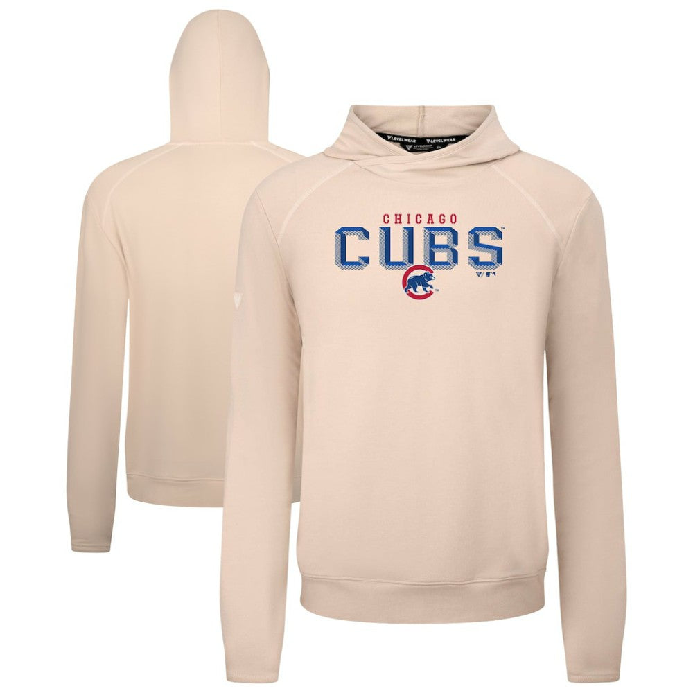 Chicago Cubs Levelwear Mandate Carve Tri-Blend Hoodie - Khaki - MLB Lifestyle