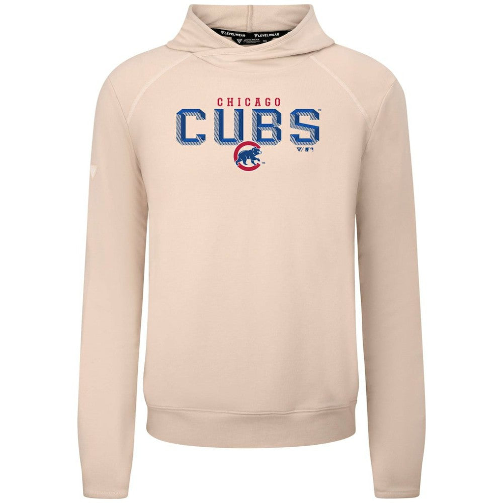 Chicago Cubs Levelwear Mandate Carve Tri-Blend Hoodie - Khaki - MLB Lifestyle