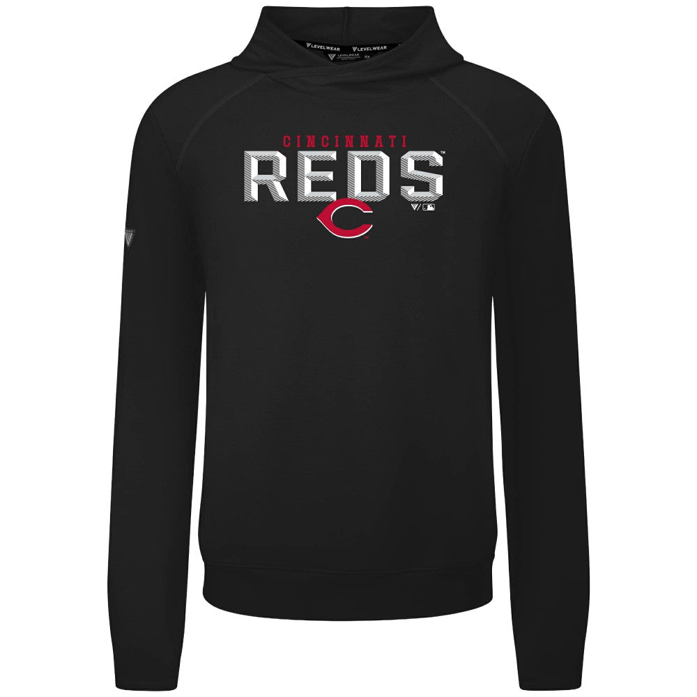 Cincinnati Reds Levelwear Mandate Carve Tri-Blend Hoodie - Black - MLB on Sale