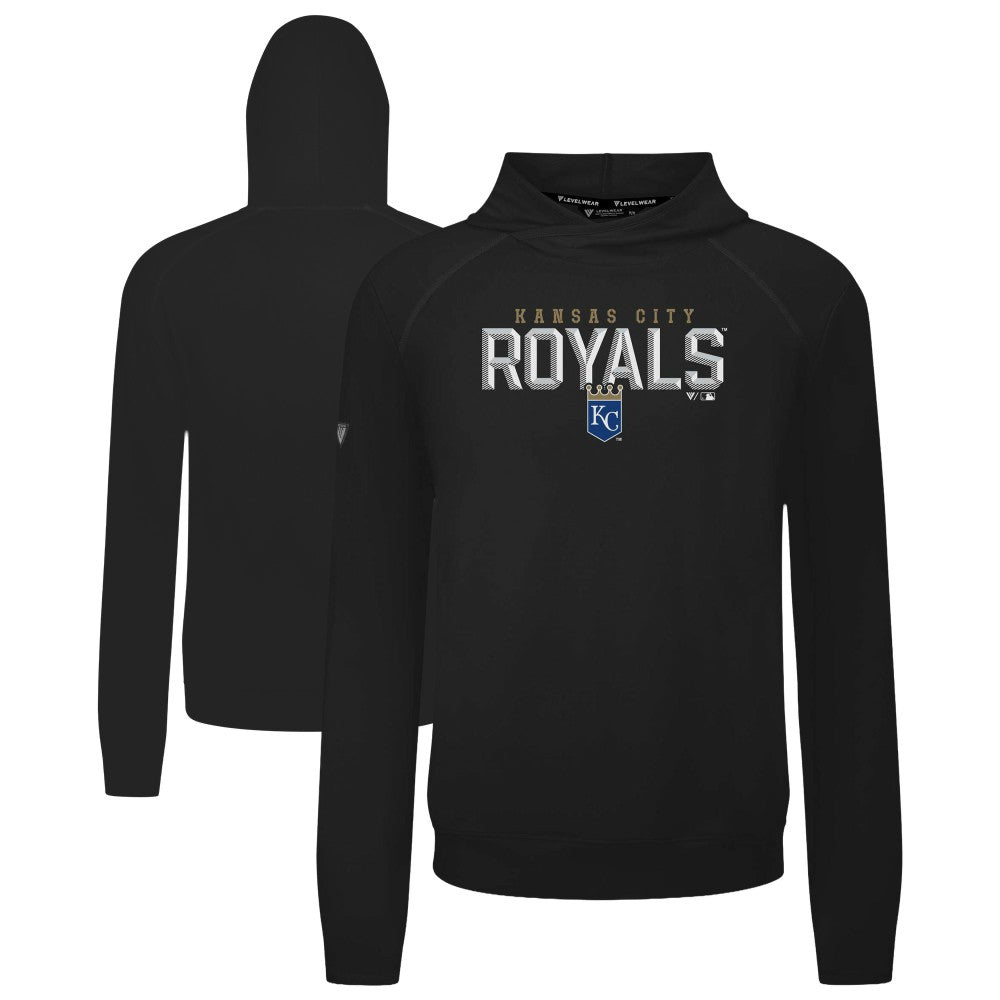 Kansas City Royals Levelwear Mandate Carve Tri-Blend Hoodie - Black - MLB Sale