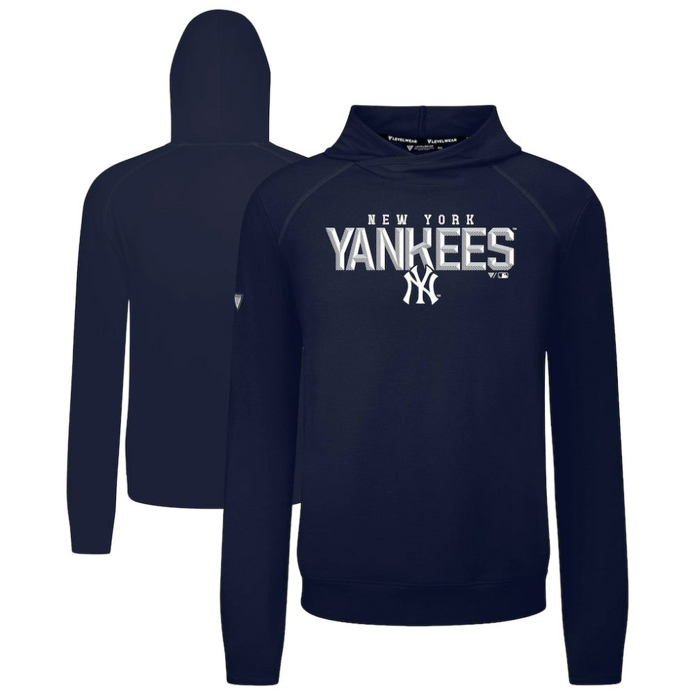 New York Yankees Levelwear Mandate Carve Tri-Blend Hoodie - Navy - MLB on Sale