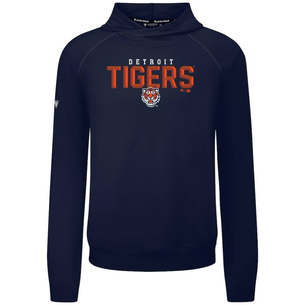Detroit Tigers Levelwear Mandate Carve Tri-Blend Hoodie - Navy - MLB Discount