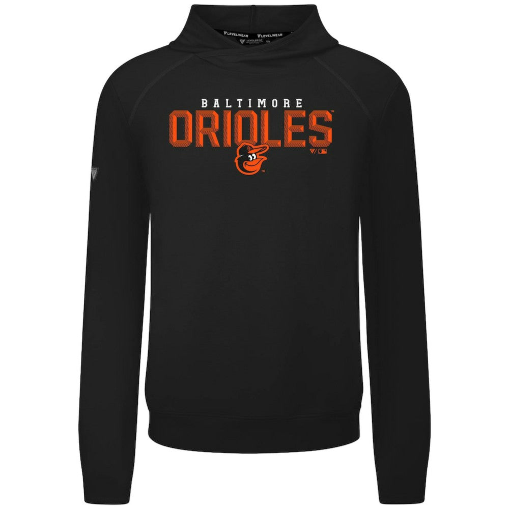 Baltimore Orioles Levelwear Mandate Carve Tri-Blend Hoodie - Black - MLB Discount