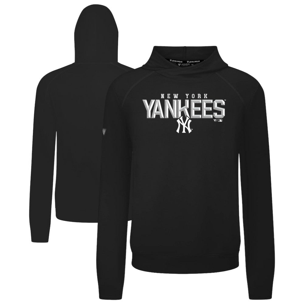 New York Yankees Levelwear Mandate Carve Tri-Blend Hoodie - Black - MLB Discount